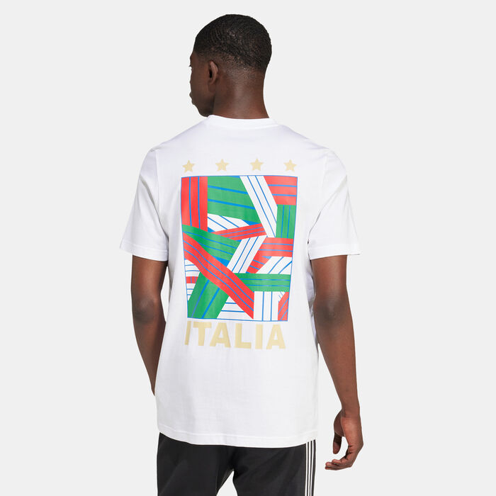 adidas Men's Italy Football Fan Graphic T-Shirt White adidas Men's Italy Football Fan Graphic T-Shirt White image number 2