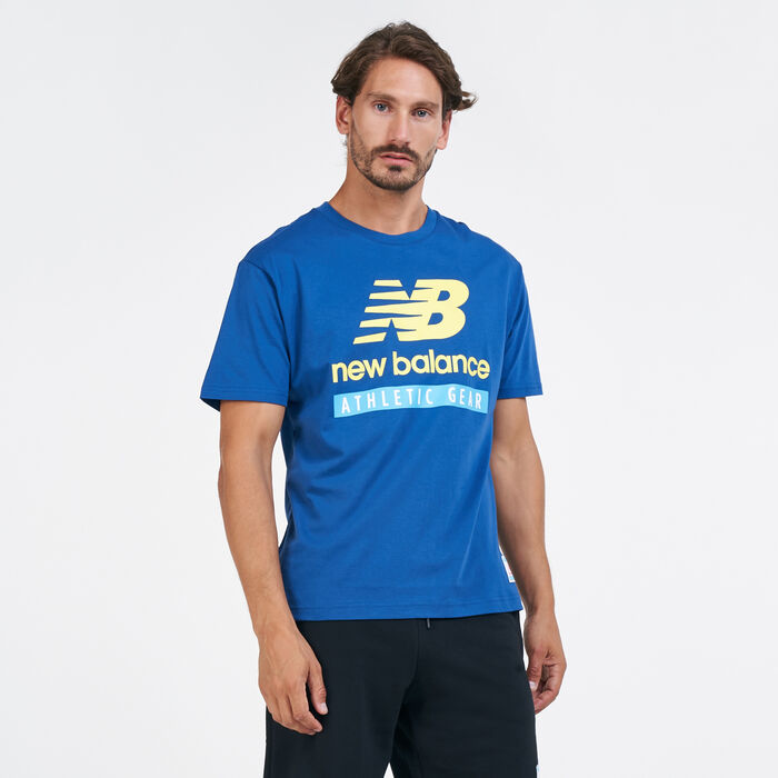 New Balance Men's Essentials Logo T-Shirt Blue New Balance Men's Essentials Logo T-Shirt Blue image number 0