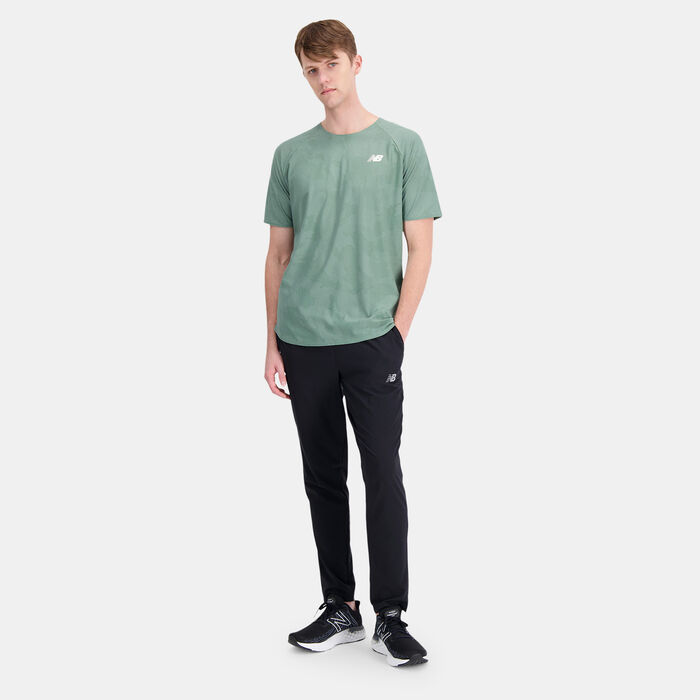 New Balance Men's Q Speed Jacquard T-Shirt Green New Balance Men's Q Speed Jacquard T-Shirt Green image number 2