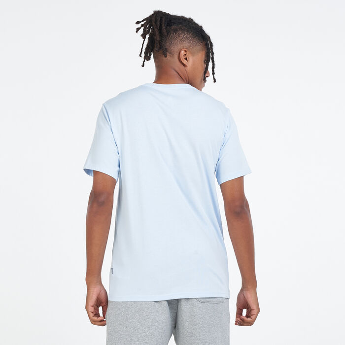 Converse Men's Striped Center Front Chuck Patch T-Shirt Blue Converse Men's Striped Center Front Chuck Patch T-Shirt Blue image number 1