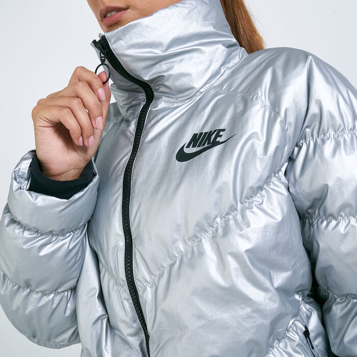 Nike Women's Sportswear Synthetic Fill STMT Jacket Grey Nike Women's Sportswear Synthetic Fill STMT Jacket Grey image number 3