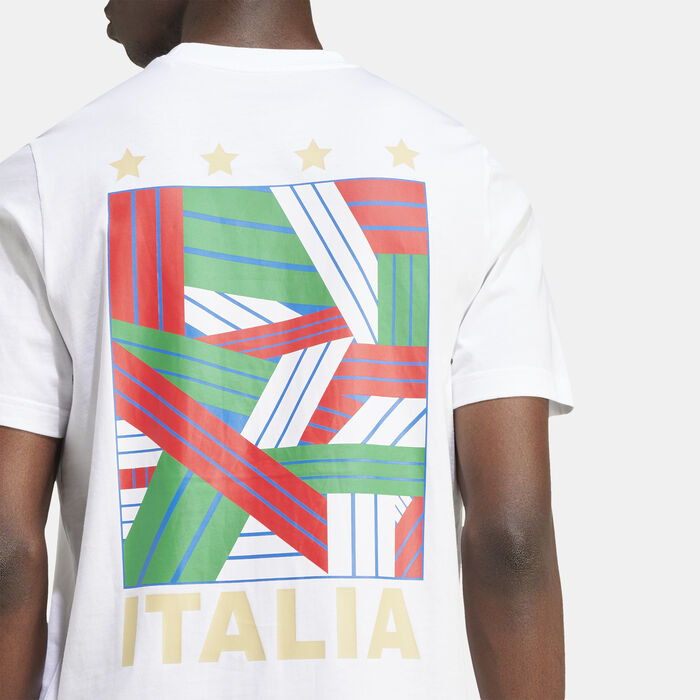 adidas Men's Italy Football Fan Graphic T-Shirt White adidas Men's Italy Football Fan Graphic T-Shirt White image number 4