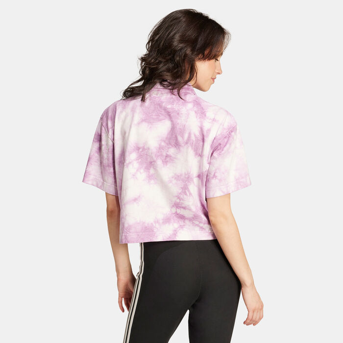 adidas Women's ALL SZN Tie Dye Polo T-Shirt Purple adidas Women's ALL SZN Tie Dye Polo T-Shirt Purple image number 1
