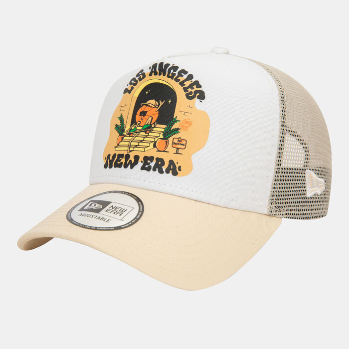 New Era Men's Los Angeles Graphic Print Trucker Cap Beige image number 3