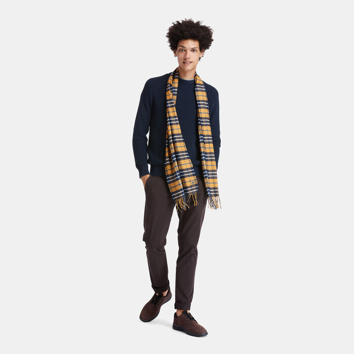 Timberland Men's Plaid Scarf Brown Timberland Men's Plaid Scarf Brown image number 1