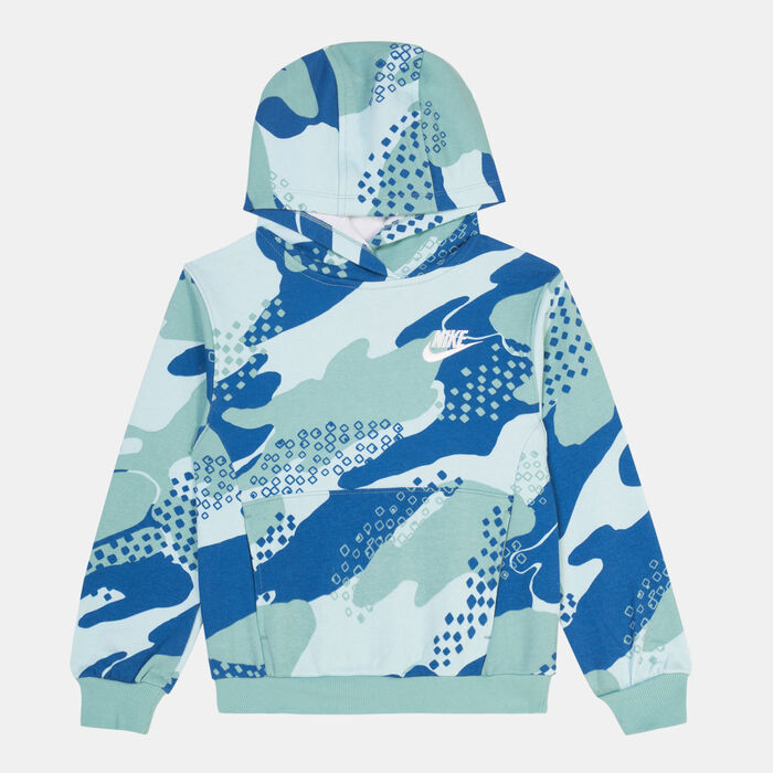 Nike Kids' Seasonal Camo Graphic Pullover Hoodie (Younger Kids) Green image number 0