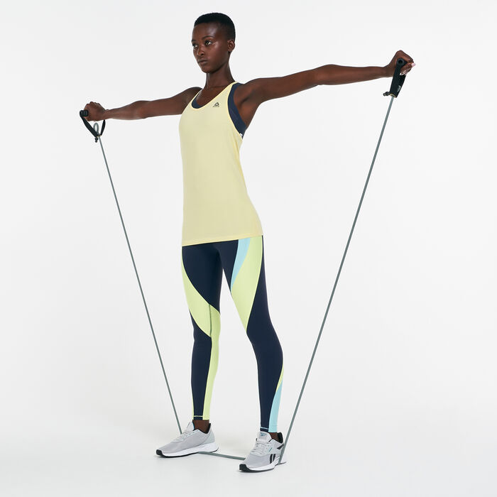 Reebok Women's Les Mills High-Rise Colorblock Lux Leggings Blue Reebok Women's Les Mills High-Rise Colorblock Lux Leggings Blue image number 2