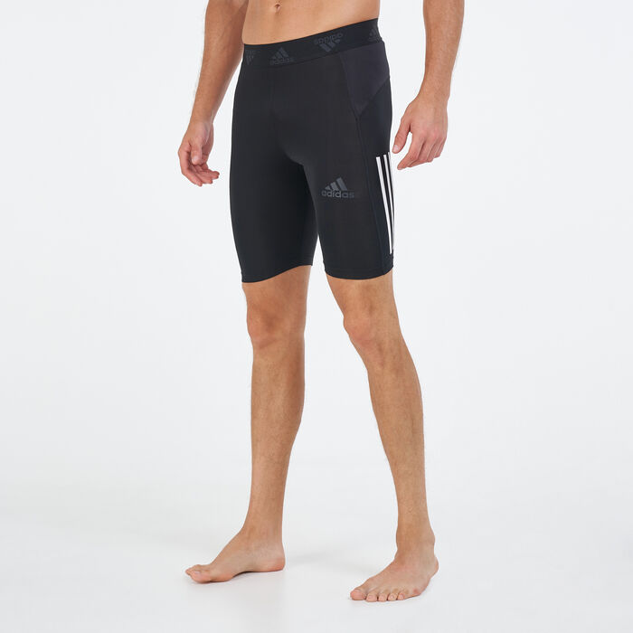 adidas Men's Techfit 3-Stripes Short Tights Black adidas Men's Techfit 3-Stripes Short Tights Black image number 0