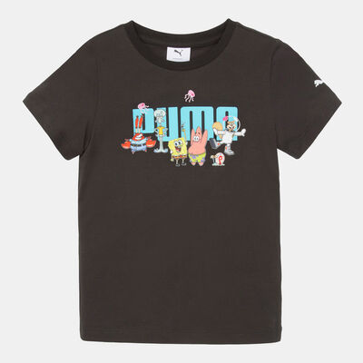 PUMA Kids' x SPONGEBOB Logo T-Shirt Black