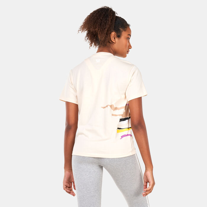 adidas Originals Women's Thebe Magugu T-Shirt Beige adidas Originals Women's Thebe Magugu T-Shirt Beige image number 1