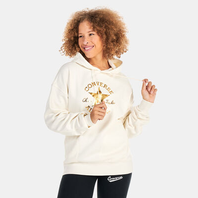 Converse Women's Chuck Taylor Patch Pullover Hoodie White Converse Women's Chuck Taylor Patch Pullover Hoodie White