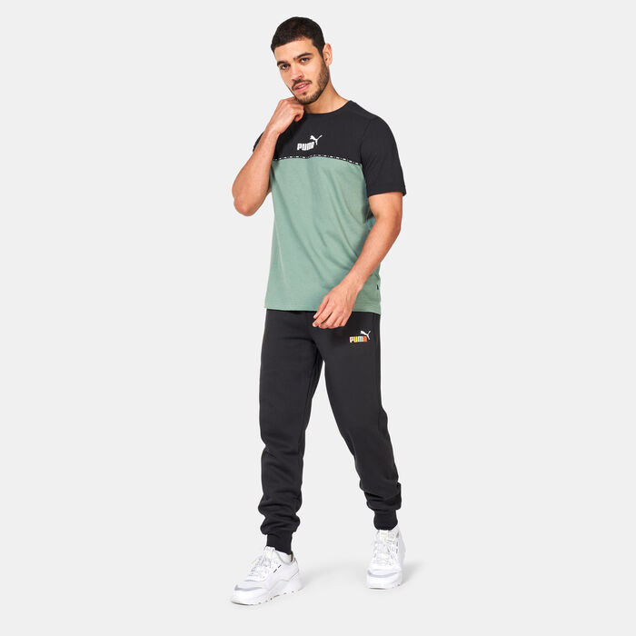 PUMA Men's Essentials Block Tape T-Shirt Green PUMA Men's Essentials Block Tape T-Shirt Green image number 2