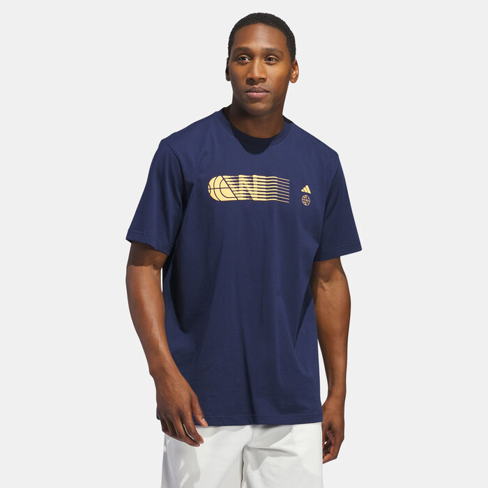adidas Men's Worldwide Hoops City Graphic T-Shirt Blue adidas Men's Worldwide Hoops City Graphic T-Shirt Blue image number 0