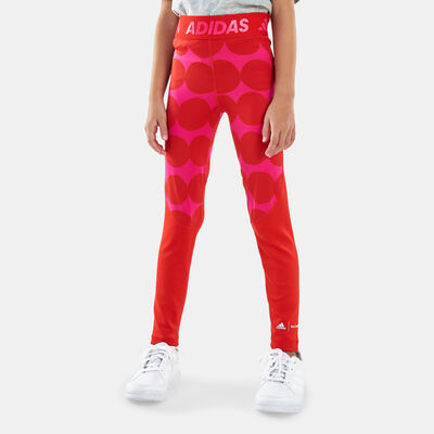 adidas Kids' Marimekko Techfit Primegreen AEROREADY Pocket Training Leggings Red adidas Kids' Marimekko Techfit Primegreen AEROREADY Pocket Training Leggings Red