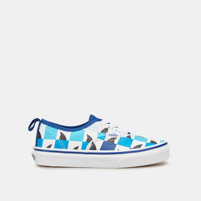 Vans Kids' Glow Checkerboard Sharks Authentic Elastic Lace Unisex Shoe Blue Vans Kids' Glow Checkerboard Sharks Authentic Elastic Lace Unisex Shoe Blue