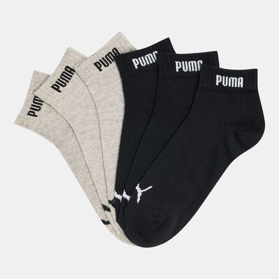 PUMA Men's Elements Quarter-Crew Socks (6 Pack) Black