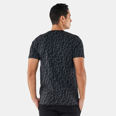 New Era Men's NBA Seasonal Chicago Bulls Allover Print T-Shirt Grey