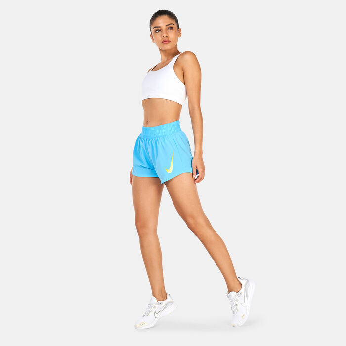 Nike Women's Swoosh Shorts Blue Nike Women's Swoosh Shorts Blue image number 2