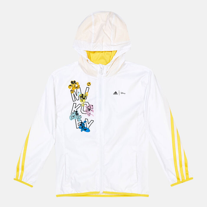 adidas Kids' x Disney Mickey Mouse Windbreaker Jacket White adidas Kids' x Disney Mickey Mouse Windbreaker Jacket White image number 0