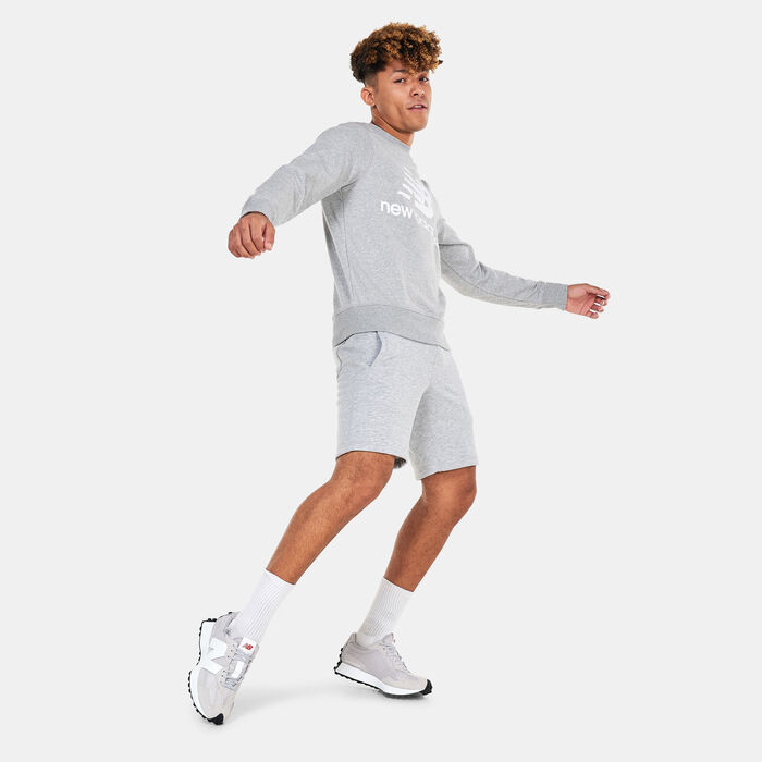 New Balance Men's NB Essentials Stacked Logo Crewneck Sweatshirt Grey New Balance Men's NB Essentials Stacked Logo Crewneck Sweatshirt Grey image number 2