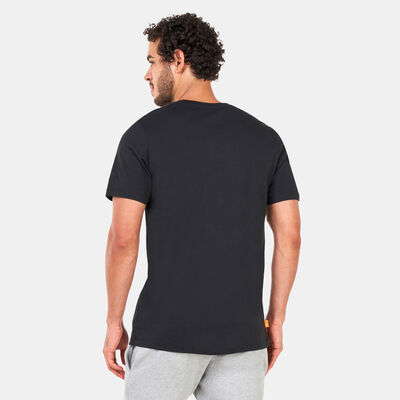 Timberland Men's Small Logo Print Logo T-Shirt Black