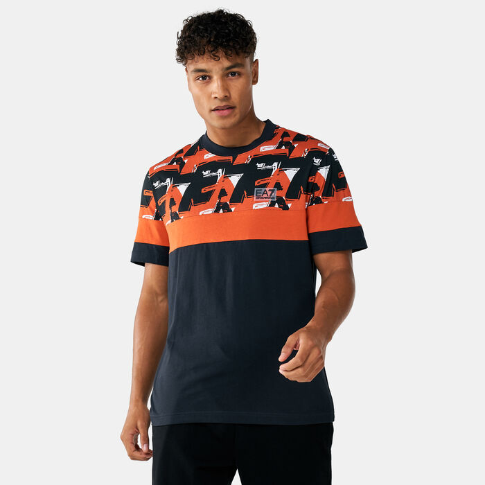 EA7 Emporio Armani Men's Train Graphic Series Print Co T-Shirt Blue EA7 Emporio Armani Men's Train Graphic Series Print Co T-Shirt Blue image number 0