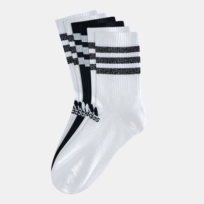 adidas Originals Men's Glam 3-Stripes Cushioned Crew Sport Socks (3 Pack) Grey