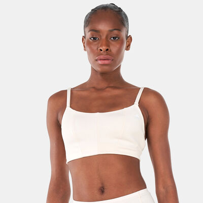 adidas Women's Yoga Studio Light-Support Training Sports Bra Beige