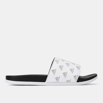 adidas Men's Adilette Comfort Slip-On Slides White
