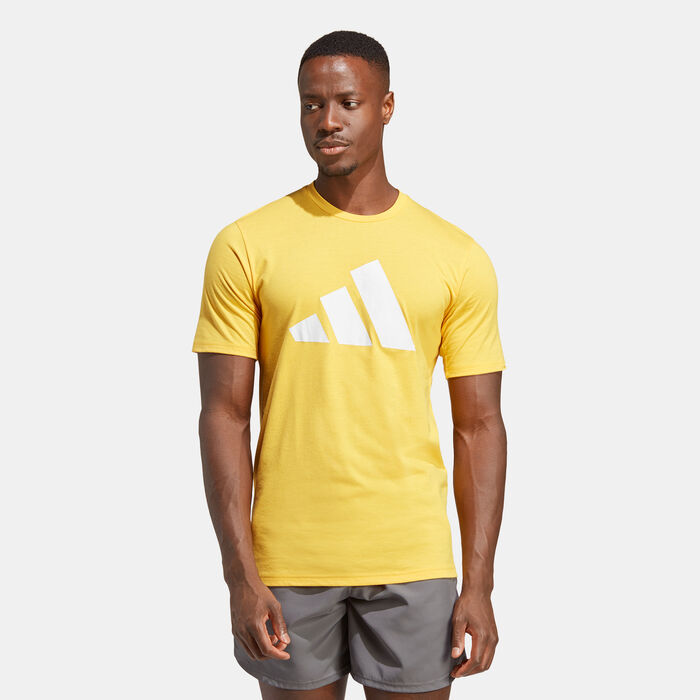 adidas Men's Train Essentials Feelready Logo Training T-Shirt yellow adidas Men's Train Essentials Feelready Logo Training T-Shirt yellow image number 0