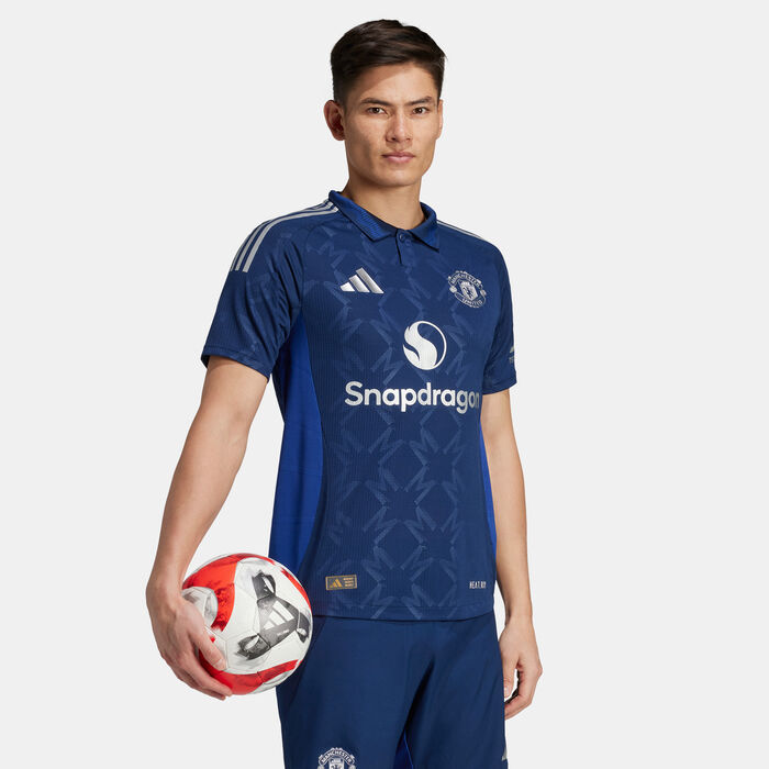 adidas Men's Manchester United 24/25 Away Authentic Football Jersey Blue adidas Men's Manchester United 24/25 Away Authentic Football Jersey Blue image number 2