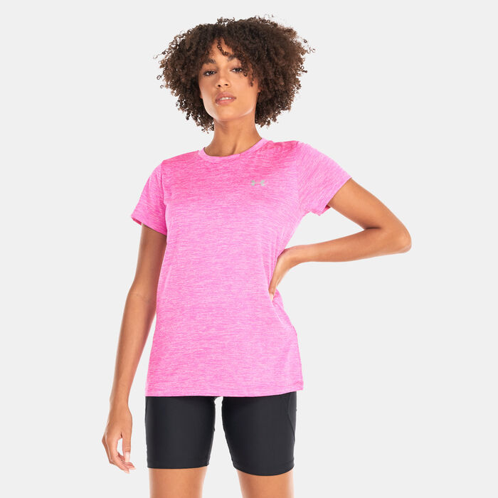 Under Armour Women's UA Tech™ Twist Training T-Shirt Pink image number 0