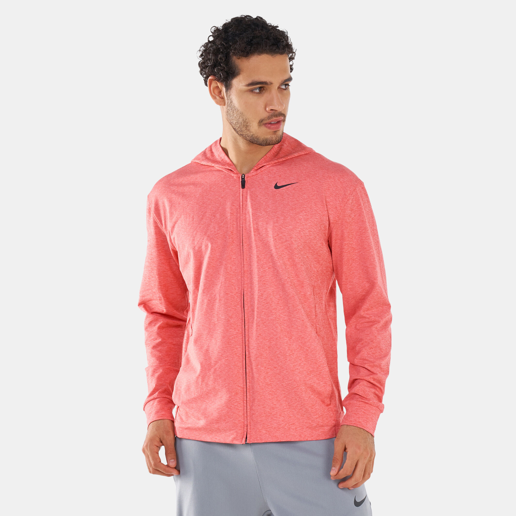 Men s Dry Full Zip Yoga Training Hoodie Orange Nike in Qatar SSS