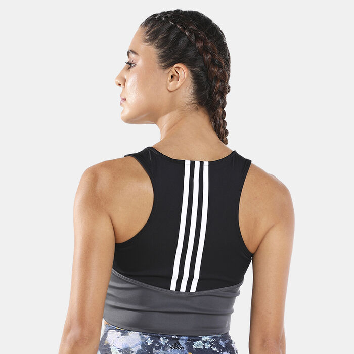 adidas Women's Designed to Move Colorblock 3-Stripes Sports Bra Black adidas Women's Designed to Move Colorblock 3-Stripes Sports Bra Black image number 1