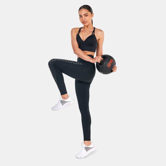 Under Armour Women's UA Motion Branded Ankle Leggings Black Under Armour Women's UA Motion Branded Ankle Leggings Black image number 2