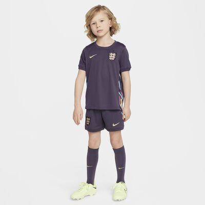 Nike Kids' England 2024/25 Stadium Away Football Replica 3-Piece Kit Grey