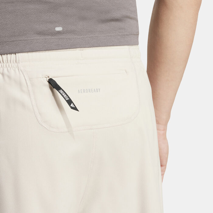 adidas Men's Own The Run 3-Stripes Shorts Beige image number 3