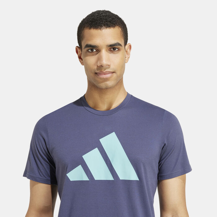 adidas Men's Train Essentials Feelready Logo Training T-Shirt Blue adidas Men's Train Essentials Feelready Logo Training T-Shirt Blue image number 3