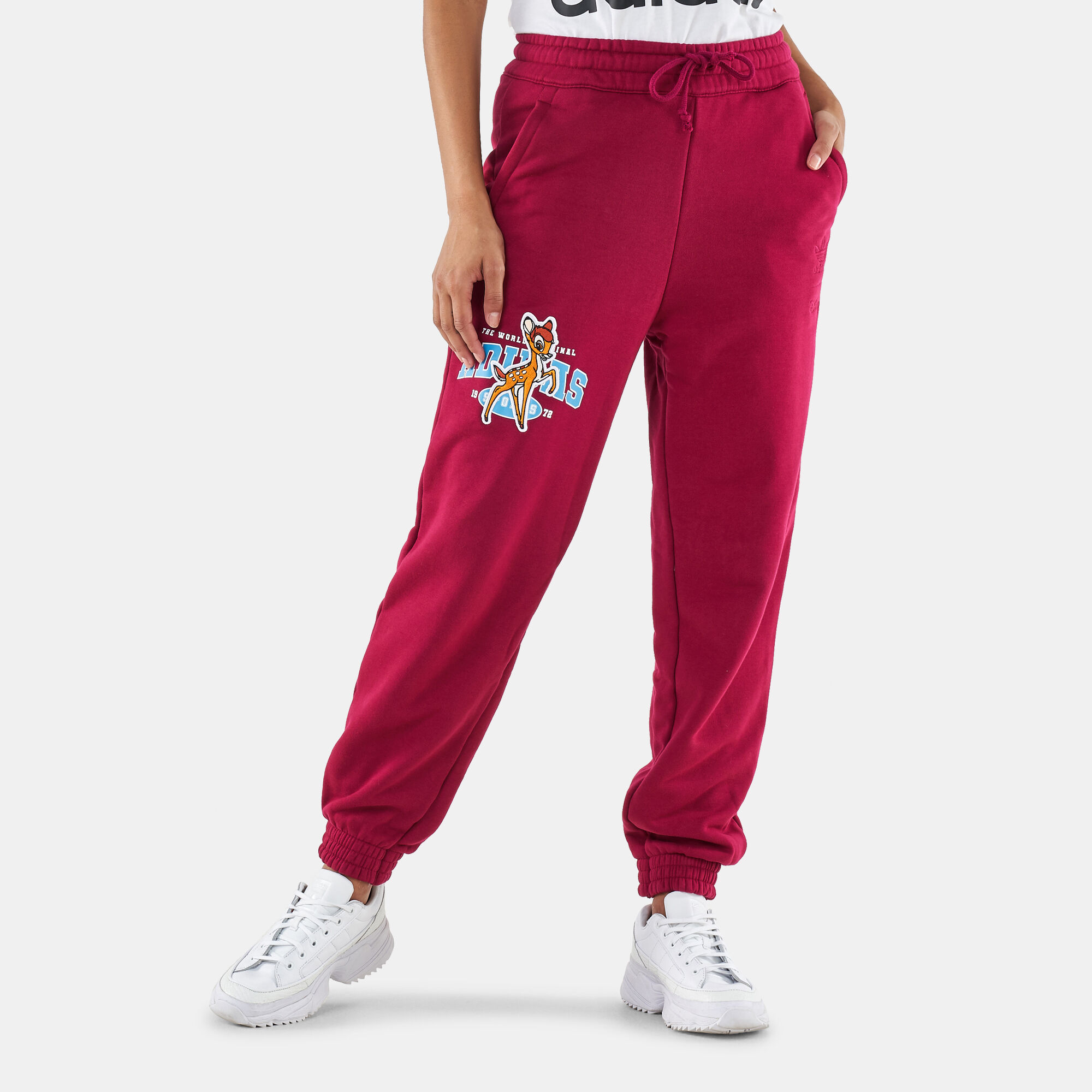 Red graphic sweatpants clearance