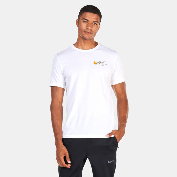 Nike Men's Dri-FIT Running T-Shirt White Nike Men's Dri-FIT Running T-Shirt White image number 0