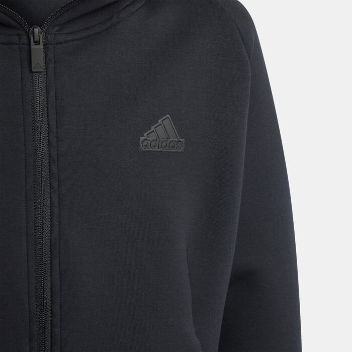 adidas Kids' Z.N.E. Full-Zip Hoodie Black adidas Kids' Z.N.E. Full-Zip Hoodie Black image number 2