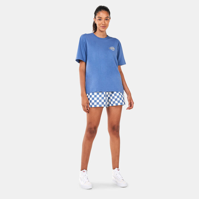 Vans Women's Skate Classics Off The Wall T-Shirt Blue Vans Women's Skate Classics Off The Wall T-Shirt Blue image number 2