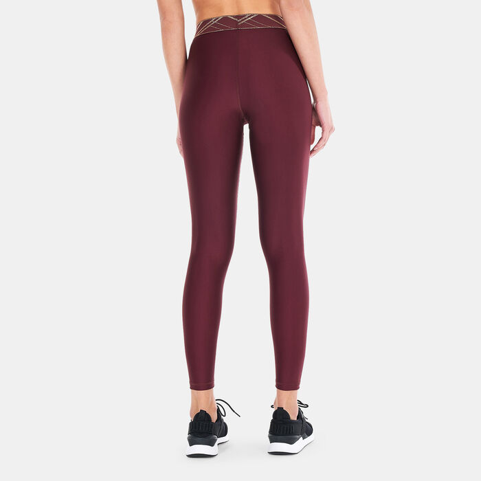 PUMA Women's Deco Glam High-Waist Leggings Red PUMA Women's Deco Glam High-Waist Leggings Red image number 1