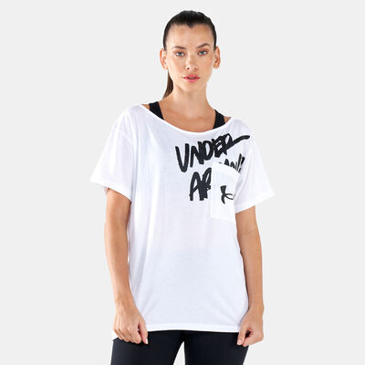Under Armour Women's UA Oversized Graphic T-Shirt White Under Armour Women's UA Oversized Graphic T-Shirt White