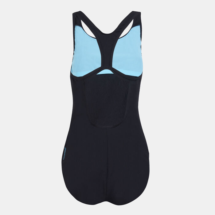 Speedo Women's Boom Logo Placement Flyback One-Piece Swimsuit Black Speedo Women's Boom Logo Placement Flyback One-Piece Swimsuit Black image number 1