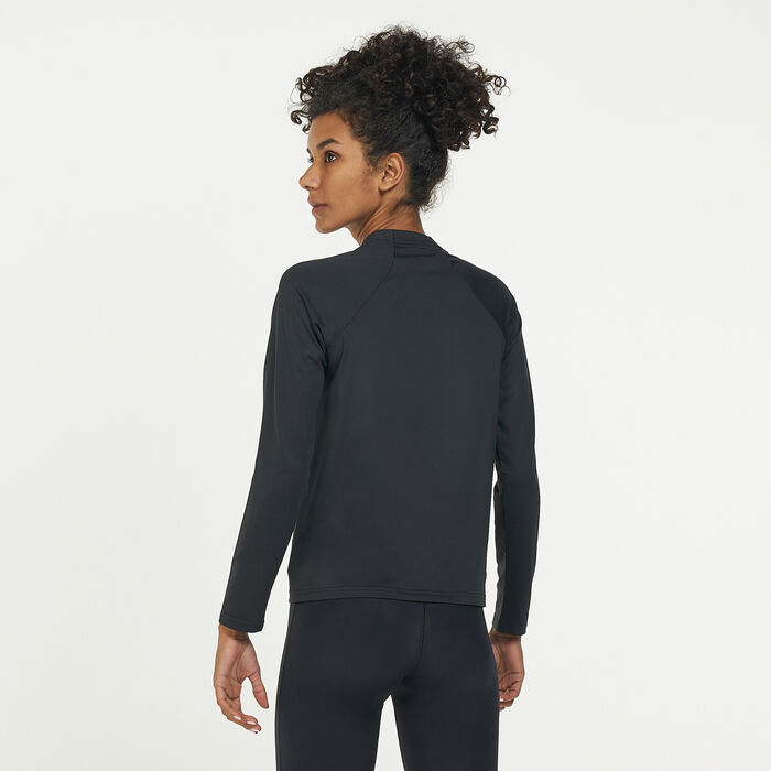 Nike Swim Women's Essential Long Sleeve Hydroguard Rashguard Black Nike Swim Women's Essential Long Sleeve Hydroguard Rashguard Black image number 1