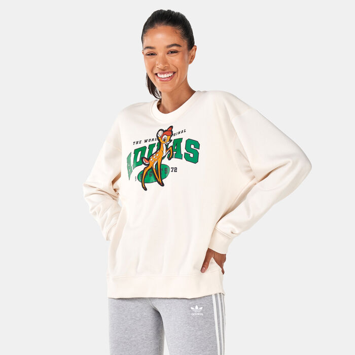adidas Originals Women's x Disney Bambi Graphic Sweatshirt Beige adidas Originals Women's x Disney Bambi Graphic Sweatshirt Beige image number 0