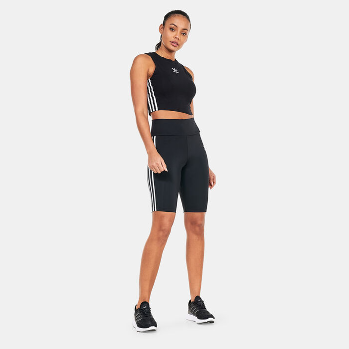 adidas Originals Women's High Waisted Primeblue Legging Shorts Black adidas Originals Women's High Waisted Primeblue Legging Shorts Black image number 2