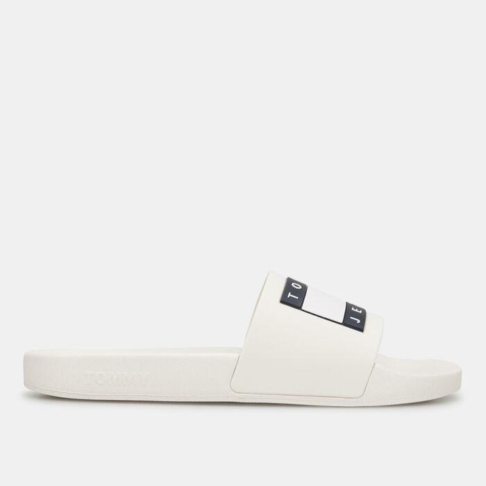 Tommy Hilfiger Women's Essential Embossed Pool Slides Beige Tommy Hilfiger Women's Essential Embossed Pool Slides Beige image number 1