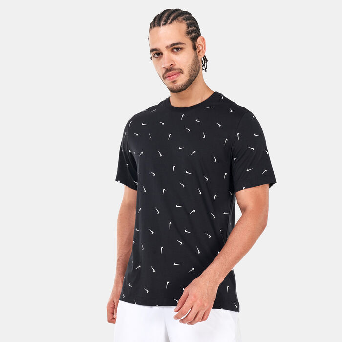 Nike Men's Sportswear Club Allover Print T-Shirt Black image number 0